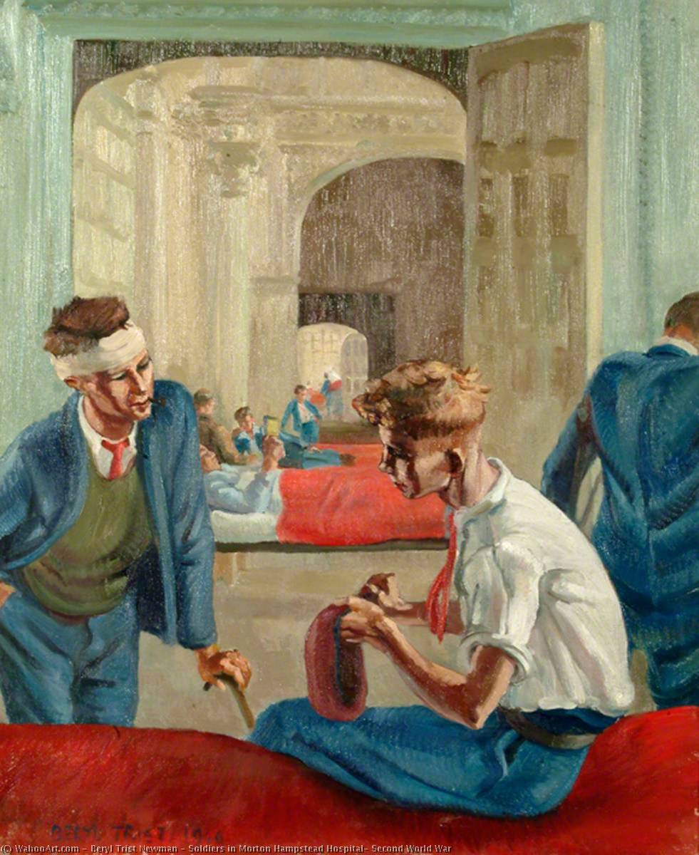 Soldiers In Morton Hampstead Hospital, Second World War — Beryl Trist Newman