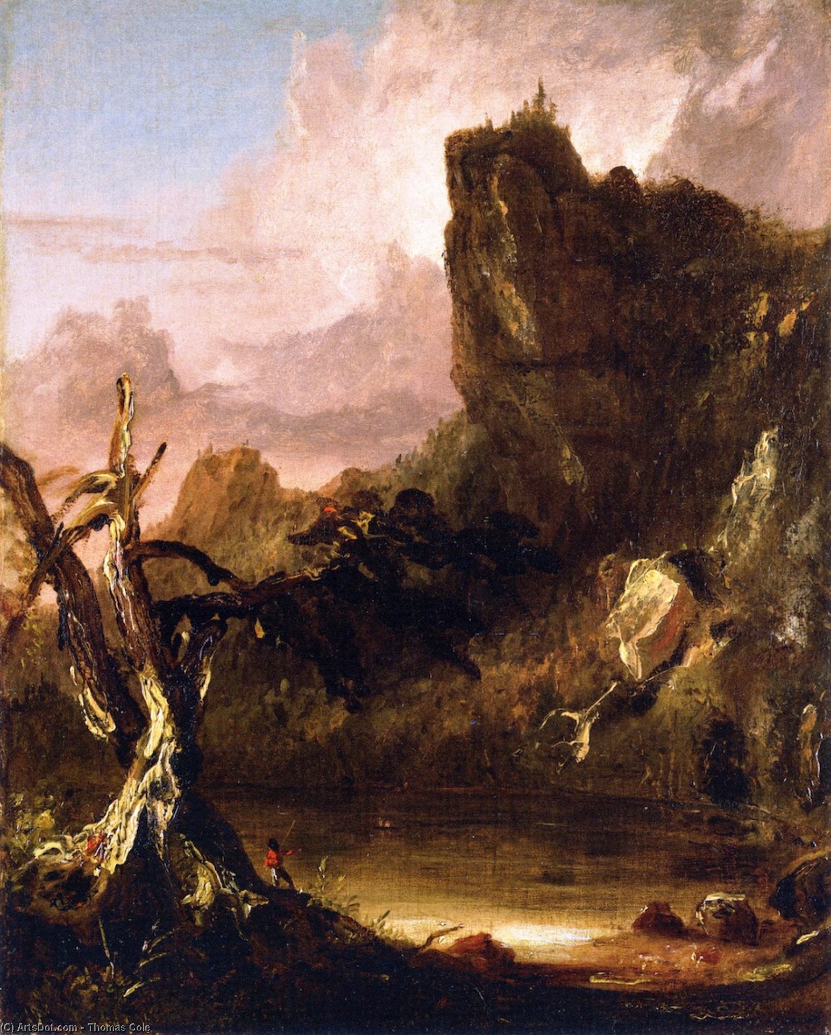 Imaginary Landscape With Towering Outcrop — Томас Коле