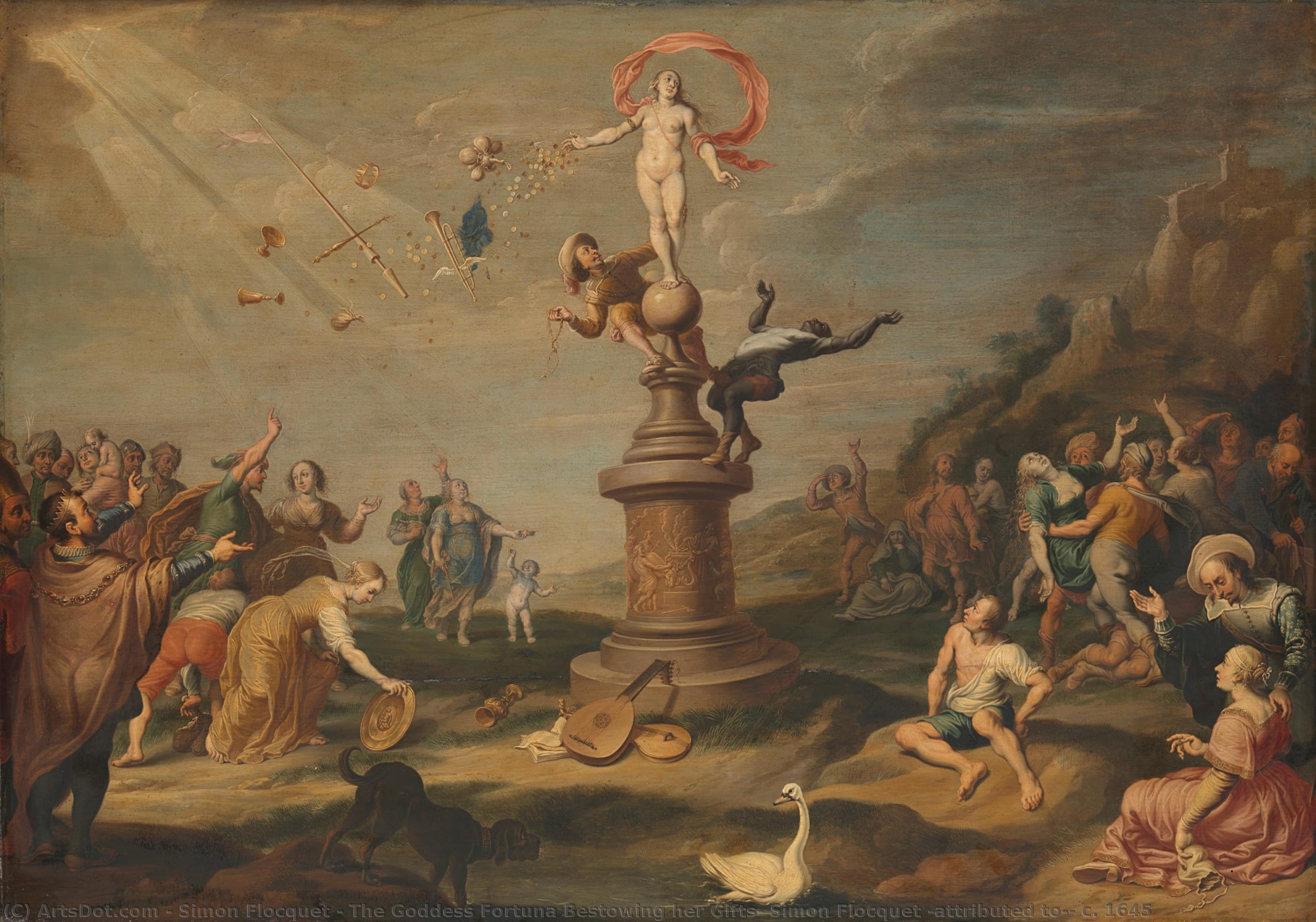 The Goddess Fortuna Bestowing Her Gifts, Simon Flocquet (attributed To), C. 1645 — Simon Flocquet (attributed To)