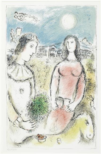 Una Pareja Al Atardecer — Marc Chagall