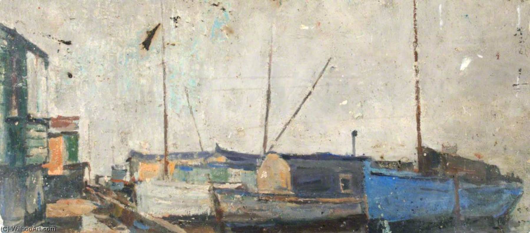 Houseboats At Milton, No.9 — Edward Robert King