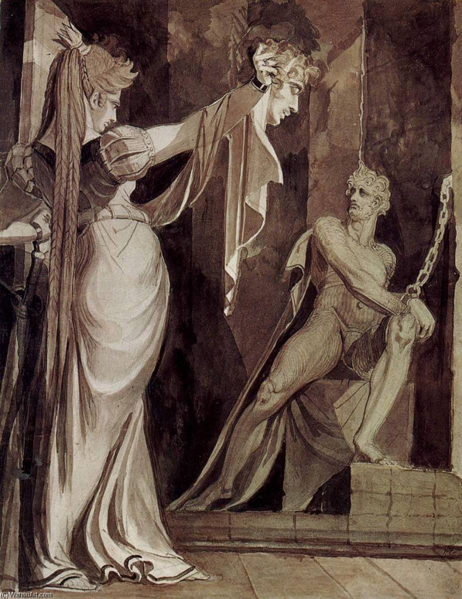 Kriemhild Zeigt Hagen Das Haupt Gunthers — Johann Heinrich Füssli