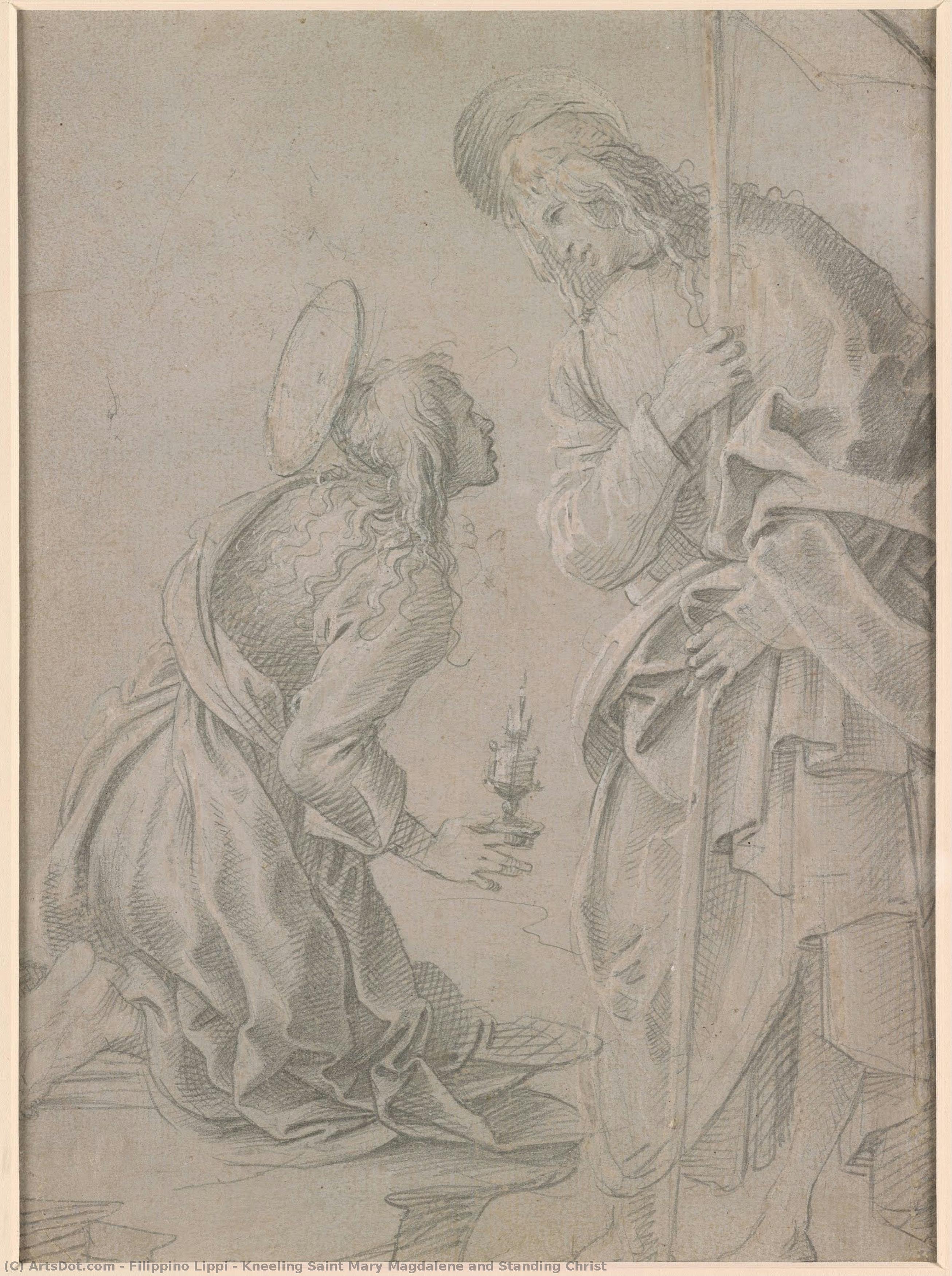 Kneeling Saint Mary Magdalene And Standing Christ — Filippino Lippi