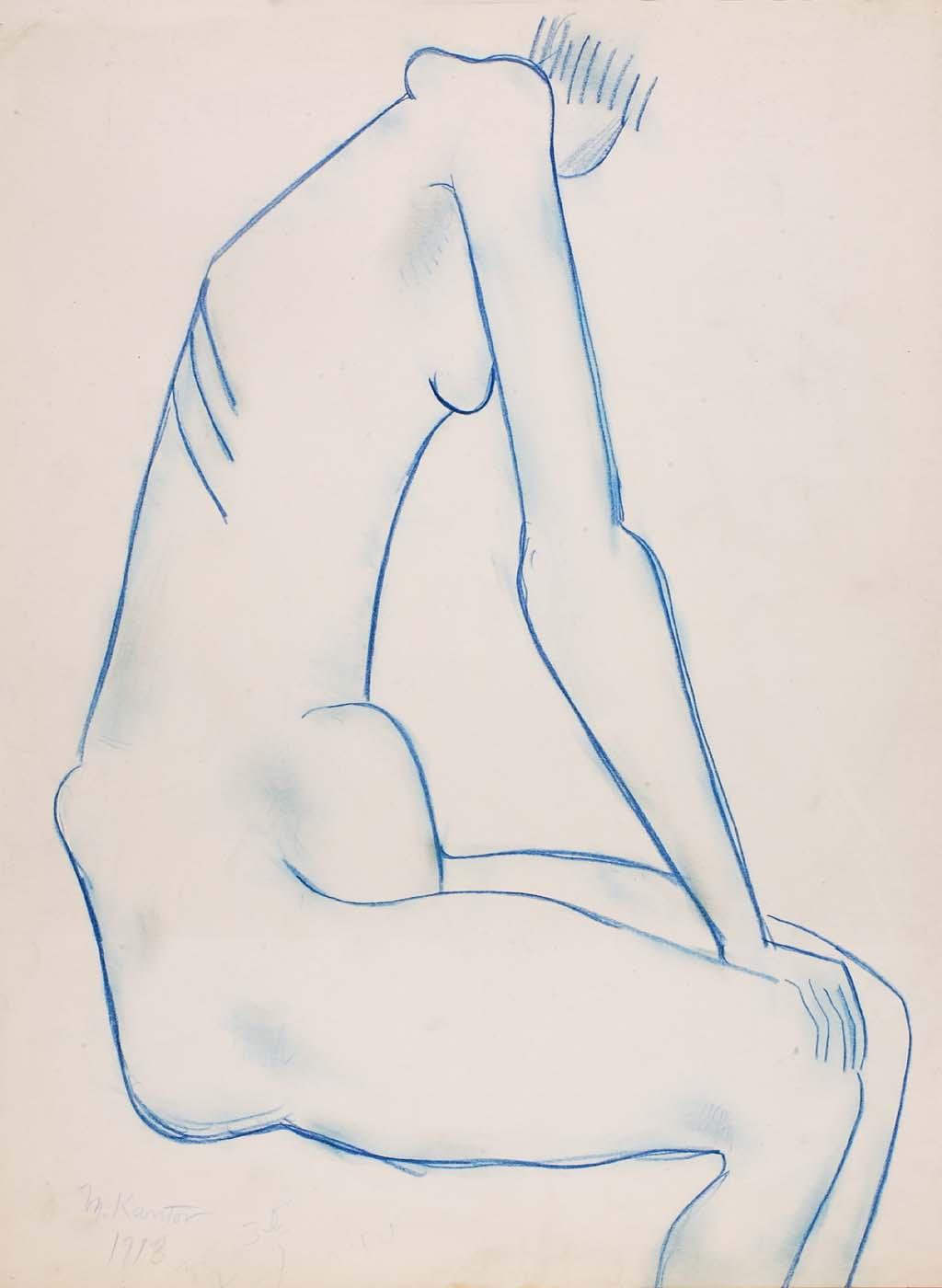 (untitled Seated Nude With Prominent Bones) — Morris Kantor
