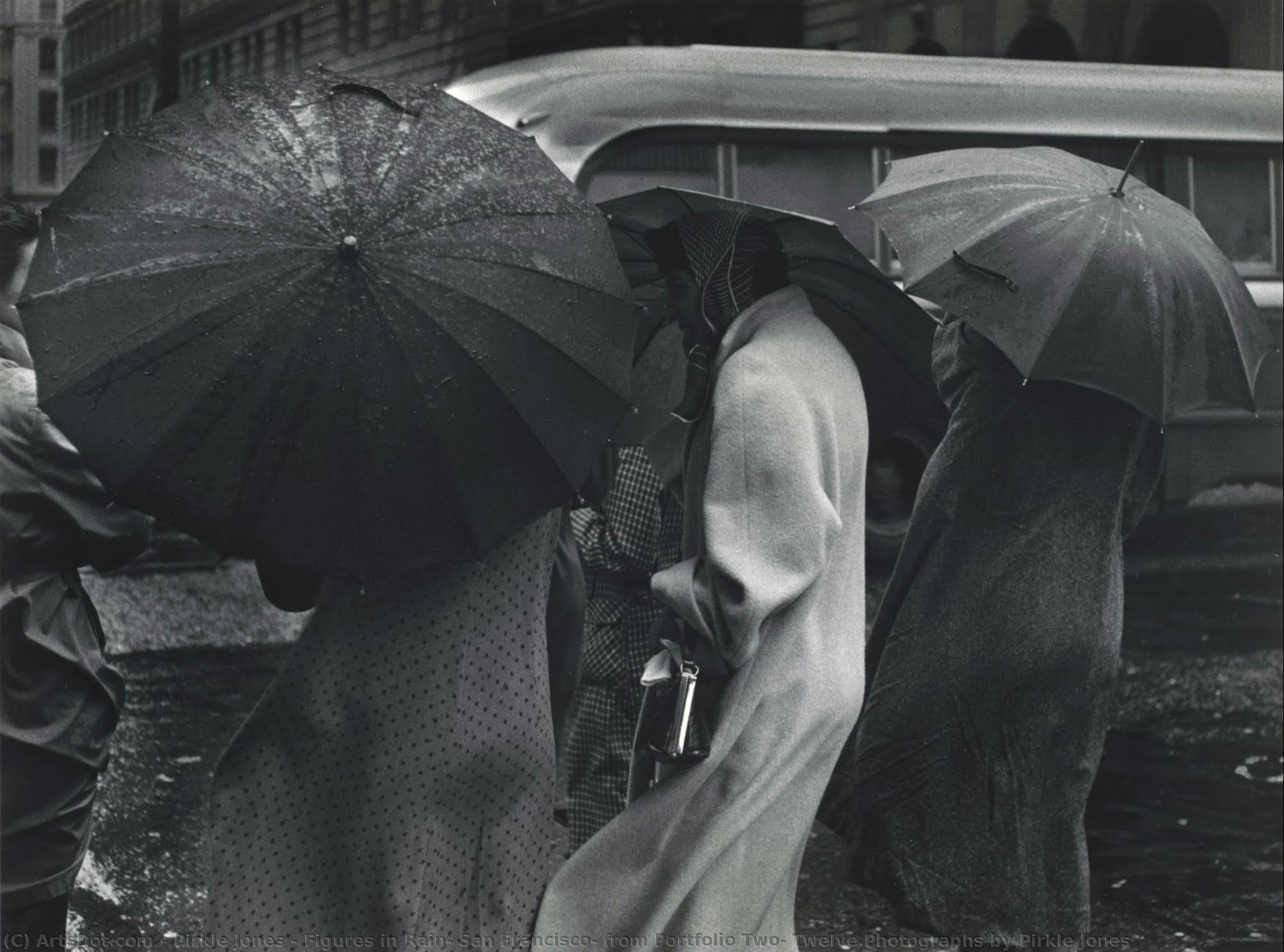 Figures In Rain, San Francisco, From Portfolio Two: Twelve Photographs By Pirkle Jones — Pirkle Jones