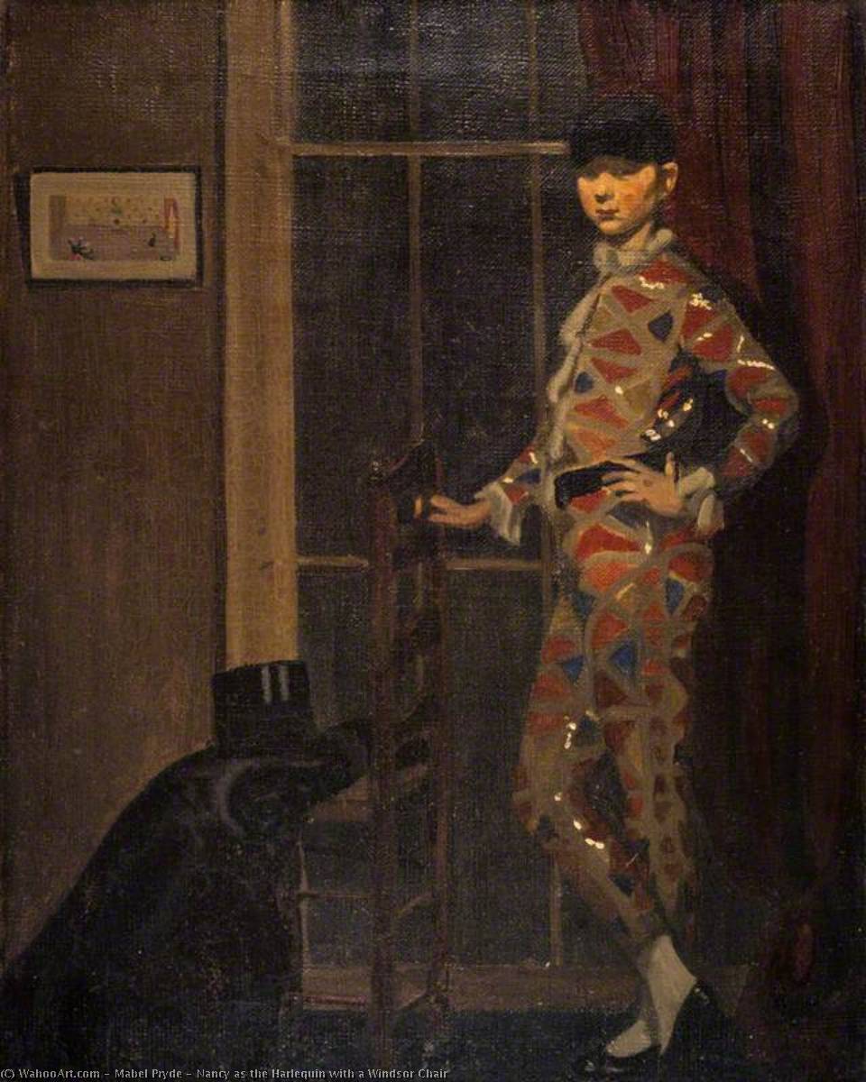 Nancy As The Harlequin With A Windsor Chair — Mabel Pryde