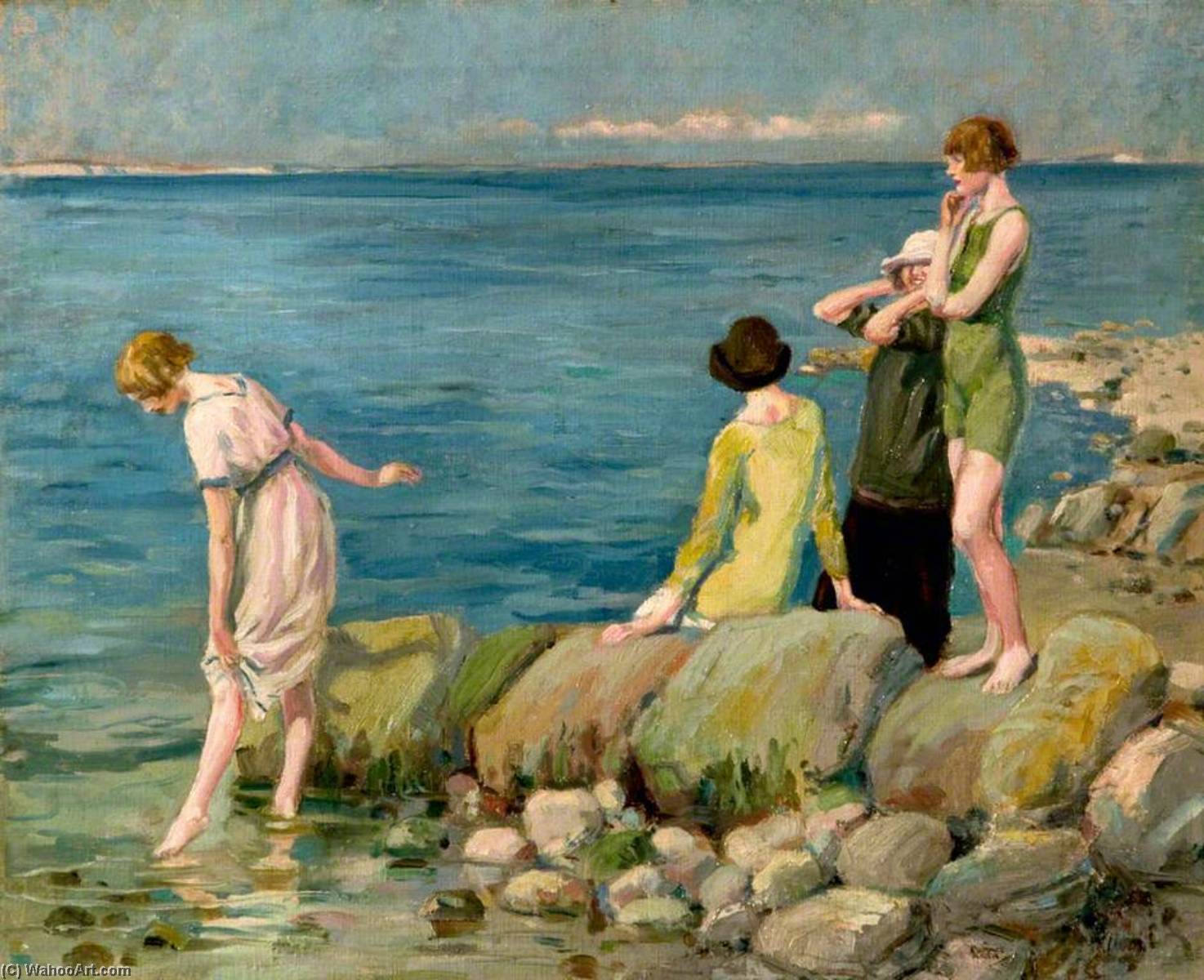 Four Women Bathers At Studland, Dorset — Eustace P. E Nash