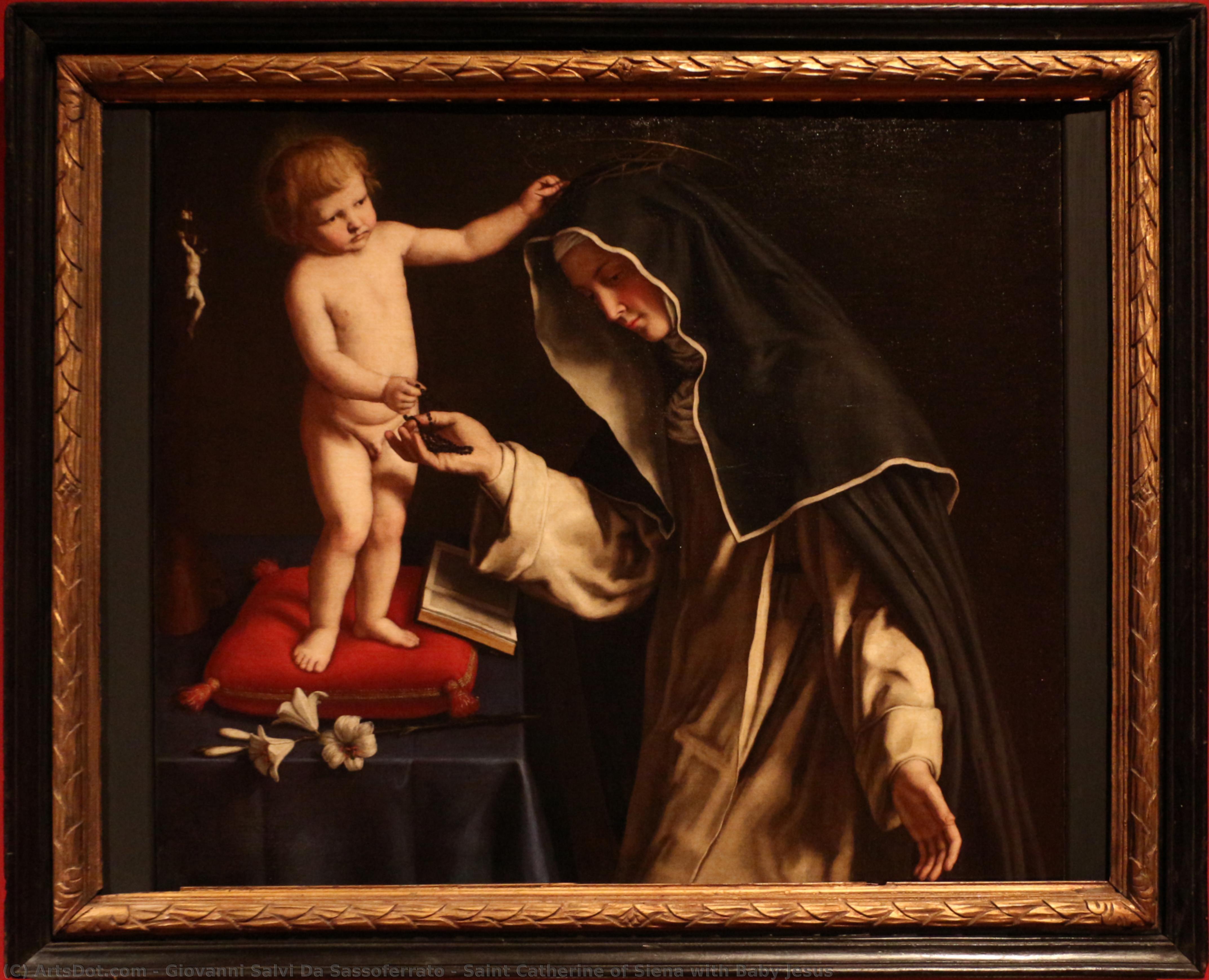 Saint Catherine Of Siena With Baby Jesus — Giovanni Salvi Da Sassoferrato