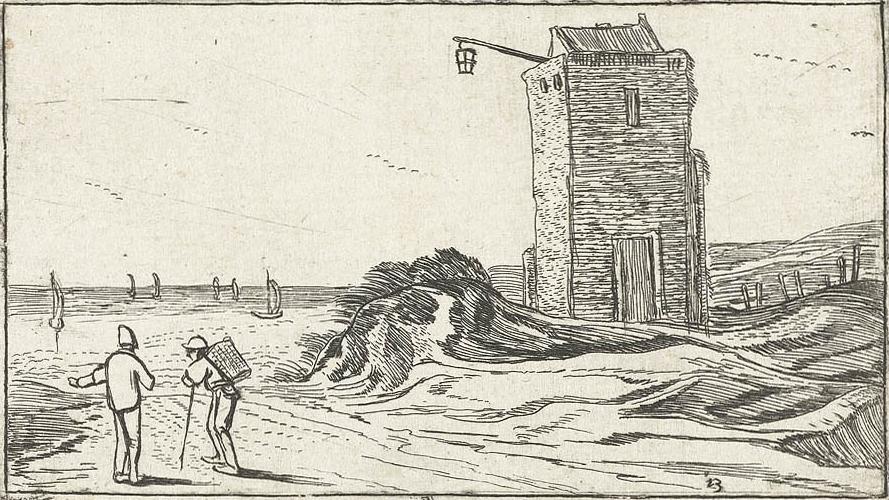 Path Along A Lighthouse On The Beach — Esaias Van De Velde