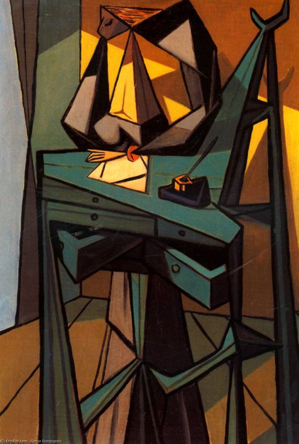 Woman With Writing Desk — Óscar Domínguez