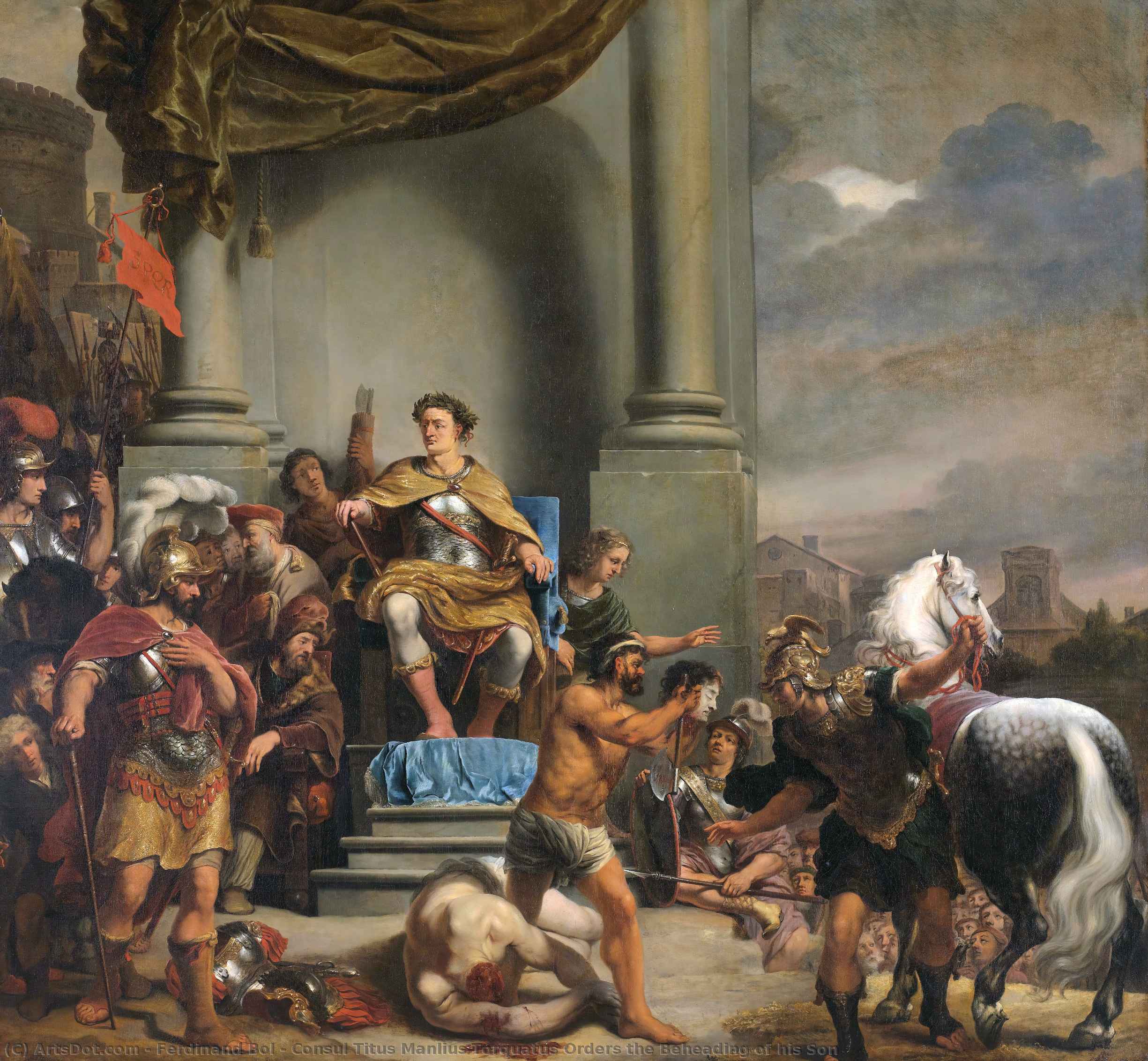 Consul Titus Manlius Torquatus Orders The Beheading Of His Son — Ferdinand Bol