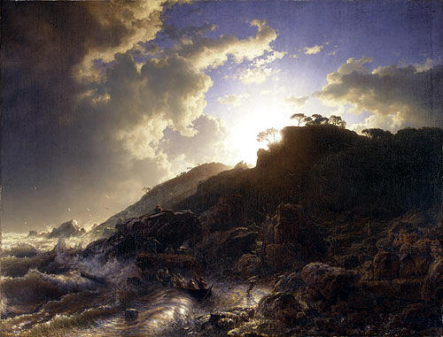 Sunset After A Storm On The Coast Of Sicily — Andreas Achenbach