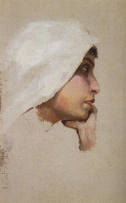 The Head Of A Young Woman In A White Veil — Vasily Dmitrievich Polenov
