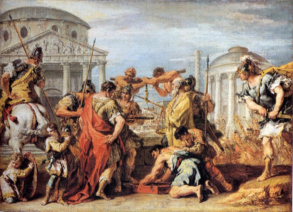 Camillus Rescuing Rome From Brennus — Sebastiano Ricci