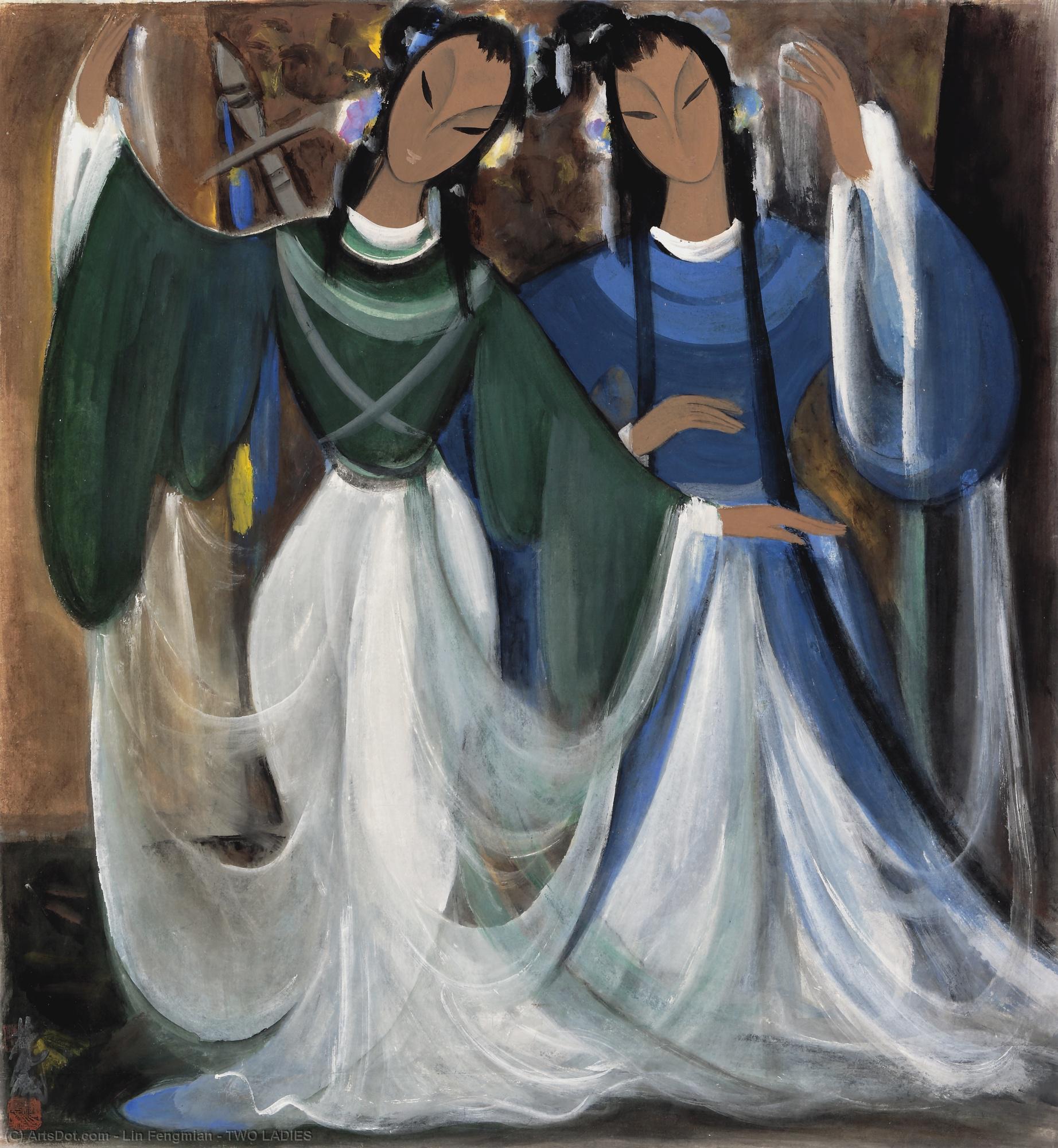 Two Ladies — Lin Fengmian Flying Geese Over The Lotus Pond