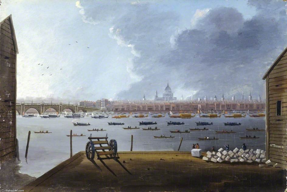 The Funeral Procession Of Lord Nelson, On The Thames, London — Daniel Turner