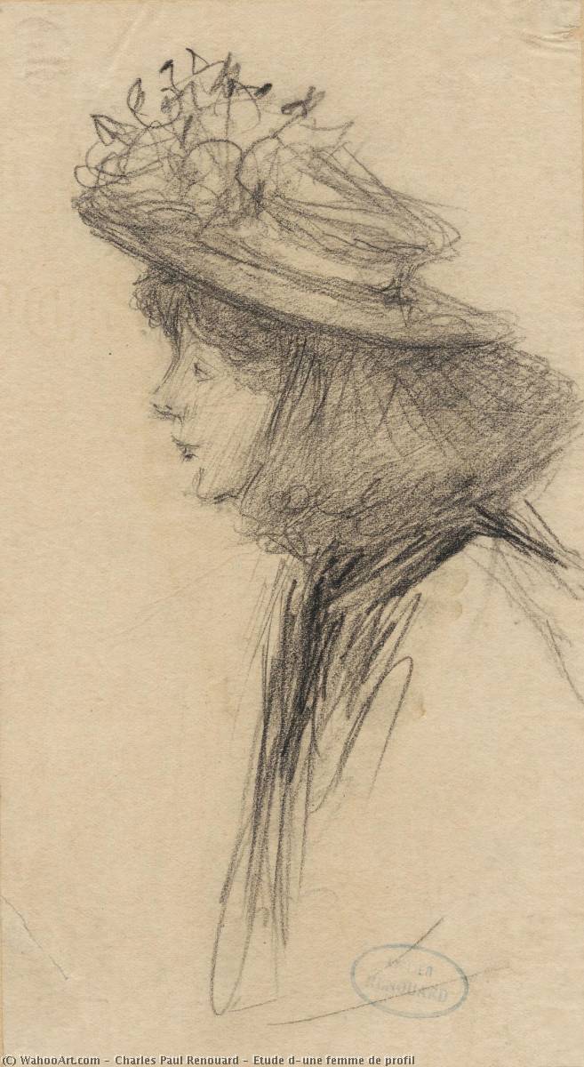 Etude D'une Femme De Profil — Charles Paul Renouard