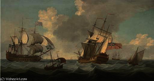 Men-o'war Passing In The Channel — Джон Томас Серрес