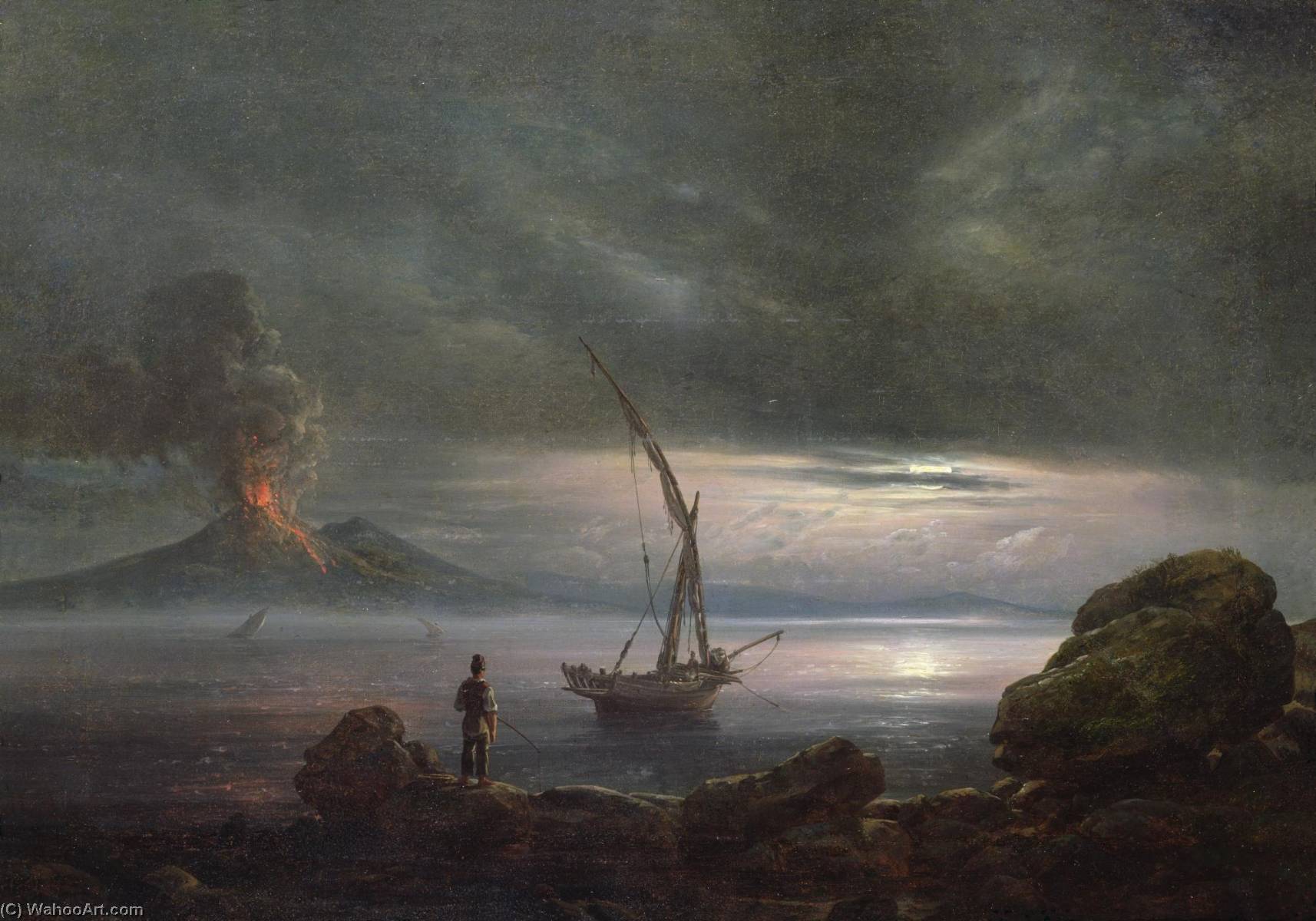 Volcano At Evening, Sicily — Johan Christian Claussen Dahl