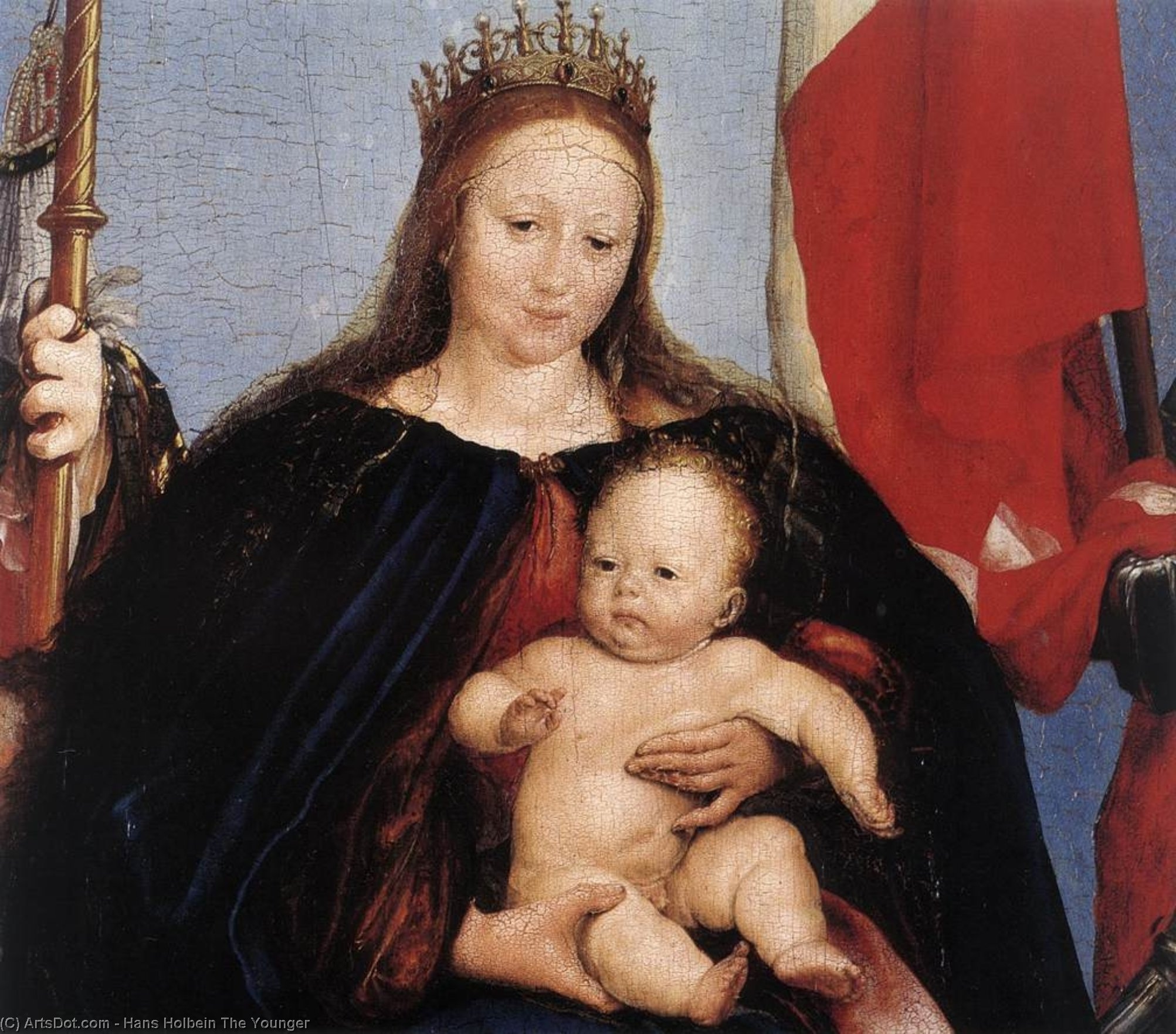 The Solothurn Madonna [detail] — ハンス・ホルバイン