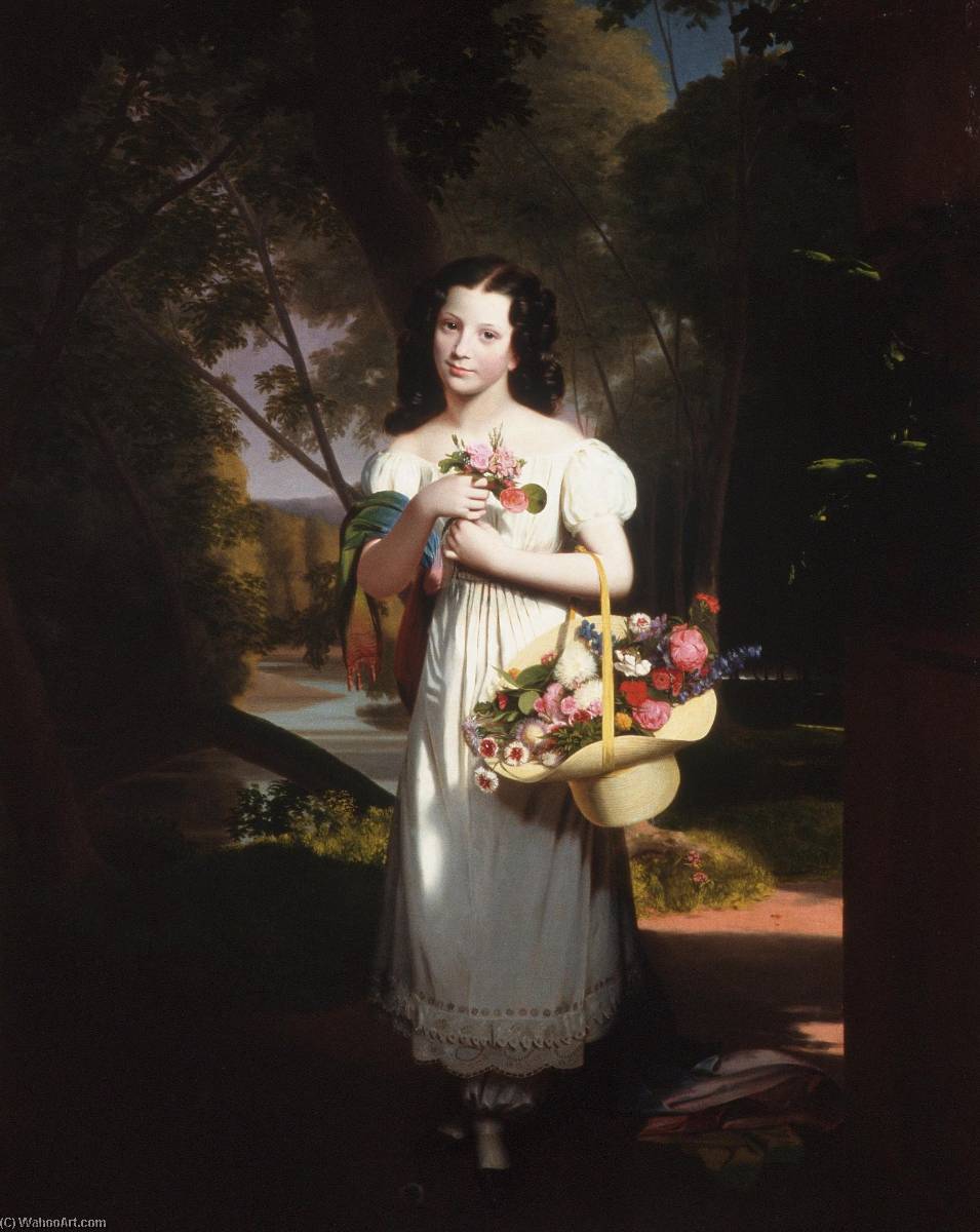 Little Girl With Flowers (also Known As Amelia Palmer) — Charles Cromwell Ingham