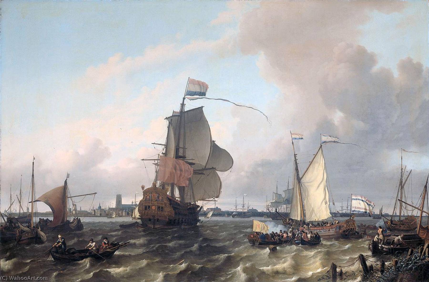 The Frigate Brielle On The Maas Off Rotterdam — Ludolf Backhuysen I