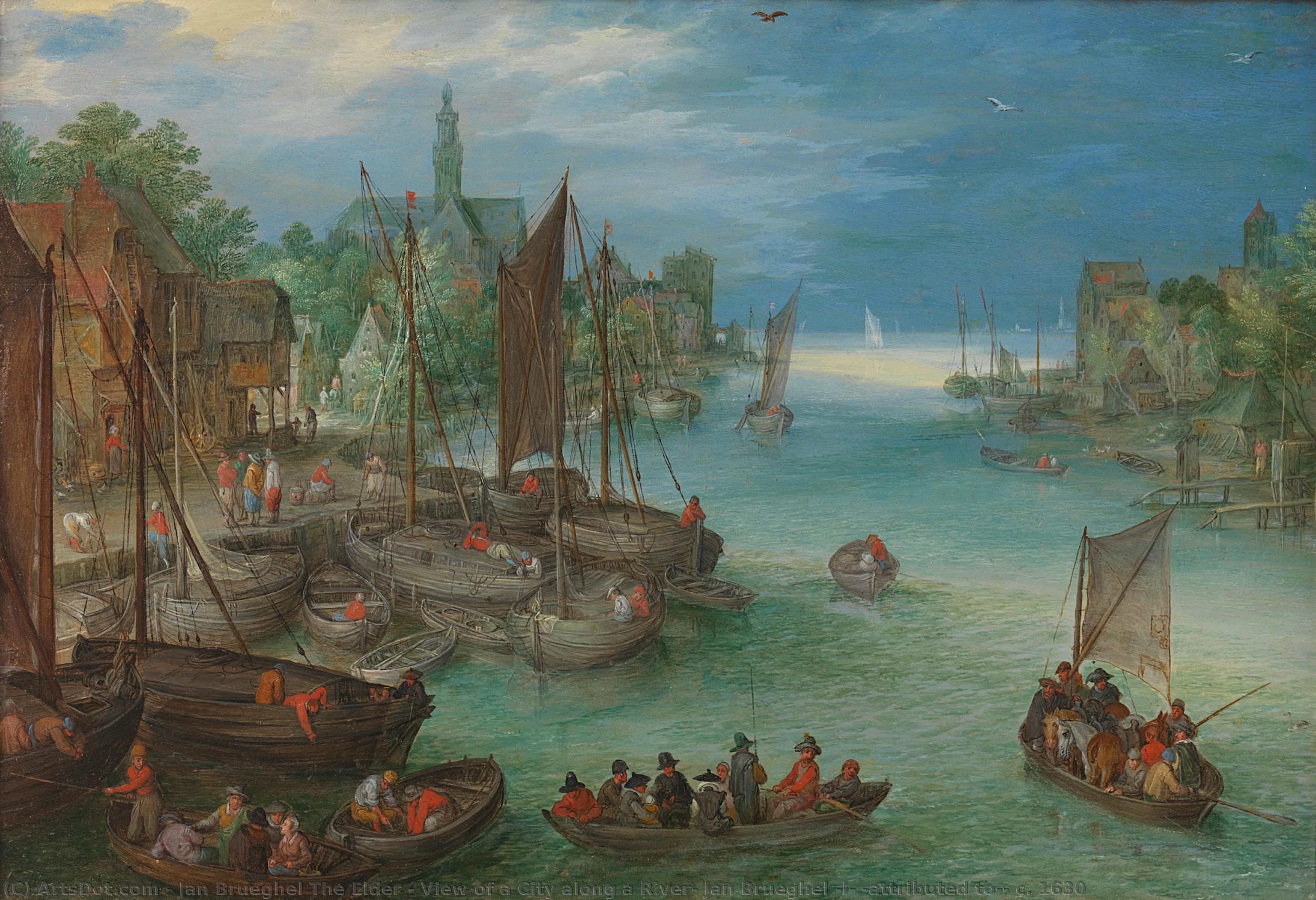 View Of A City Along A River, Jan Brueghel (i) (attributed To), C. 1630 — Jan Breigel Stariji