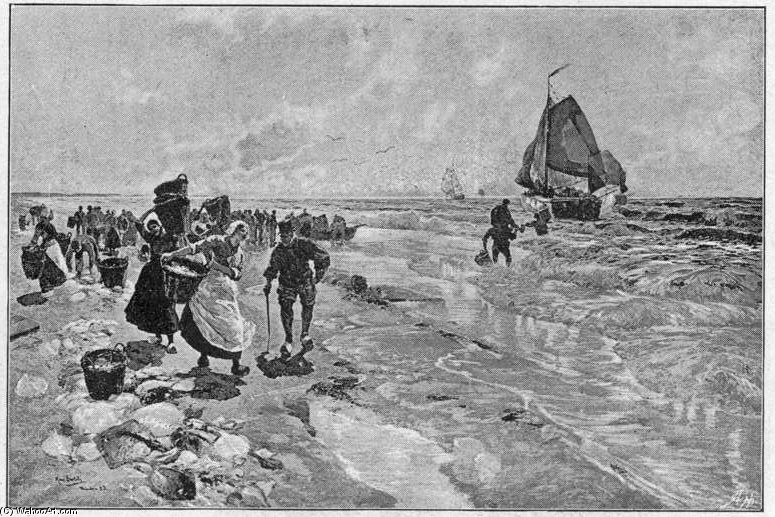Fischverkauf Am Holländischen Strand — Hans Von Bartels