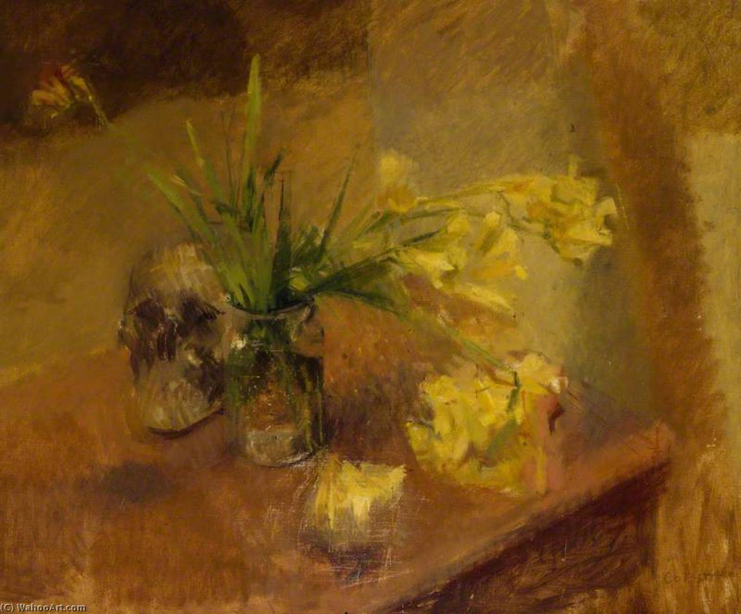 Freesias With A Skull — Vilijam Menzies Koldstrem