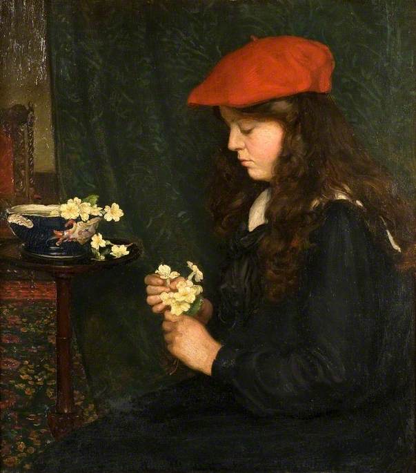 Portrait Of A Girl In A Red Beret (marjorie Hatton, 1895–1981) — Brian Hatton