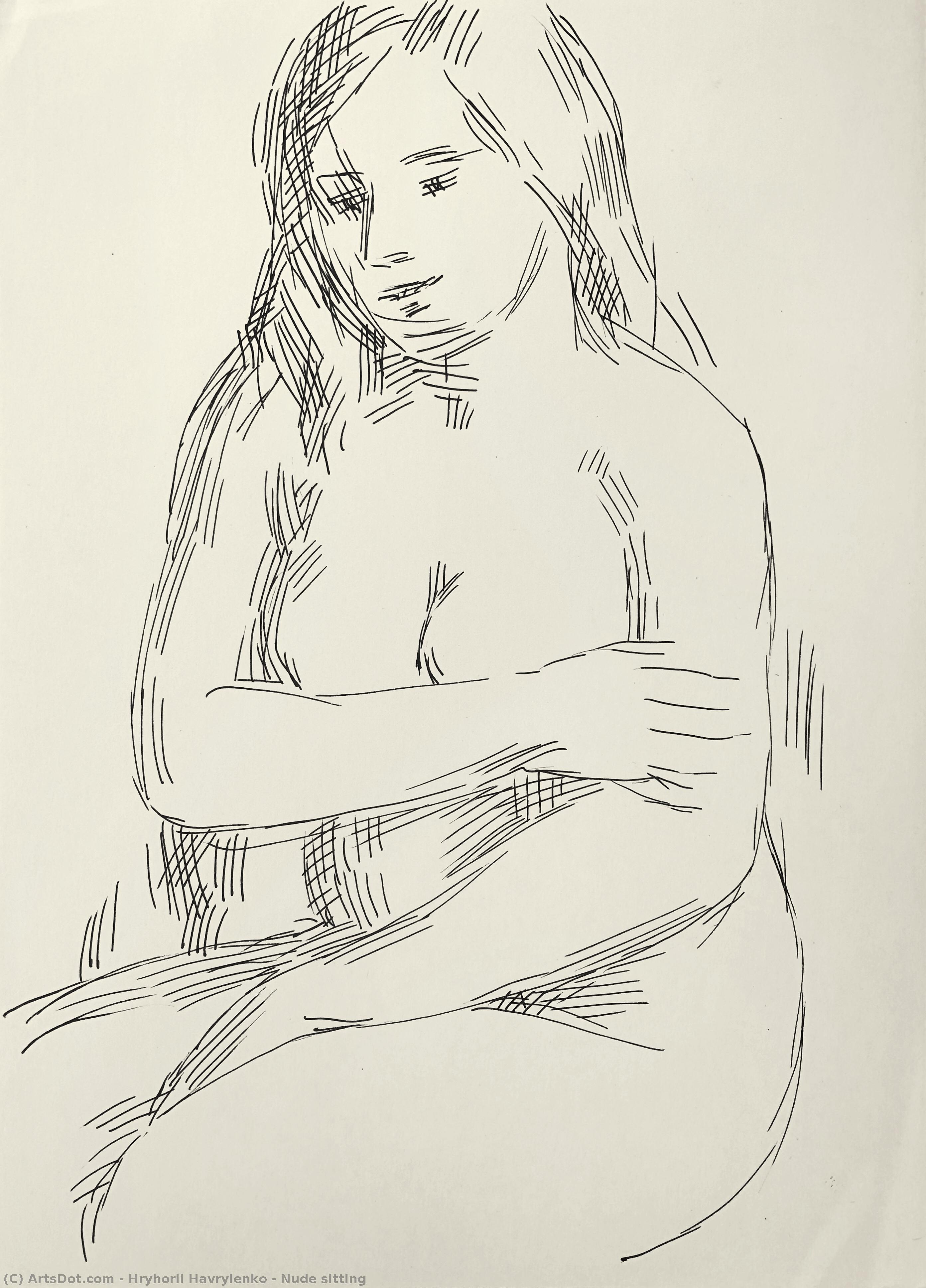 Nude Sitting — Hryhorii Havrylenko