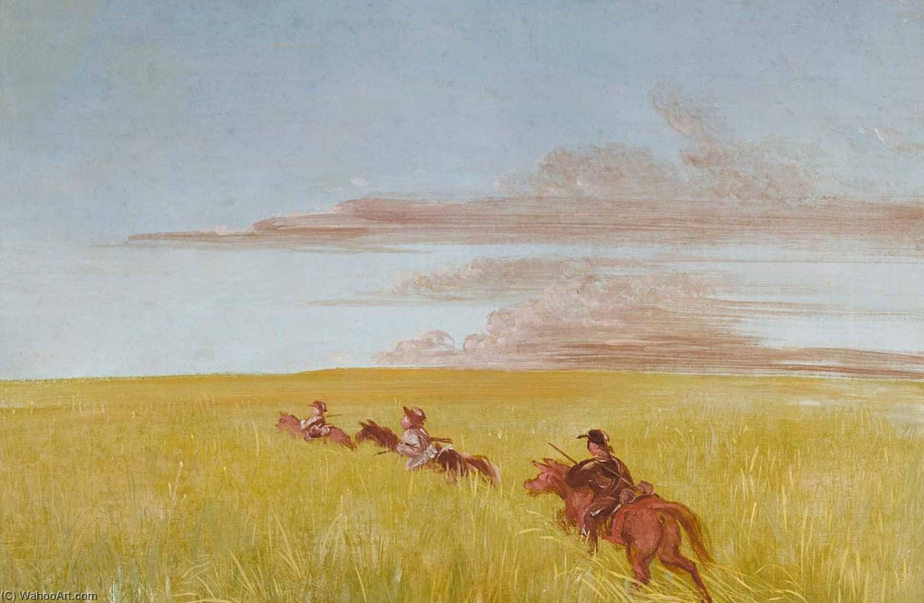 Bogard, Batiste, And I, Traveling Through A Missouri Bottom — George Catlin