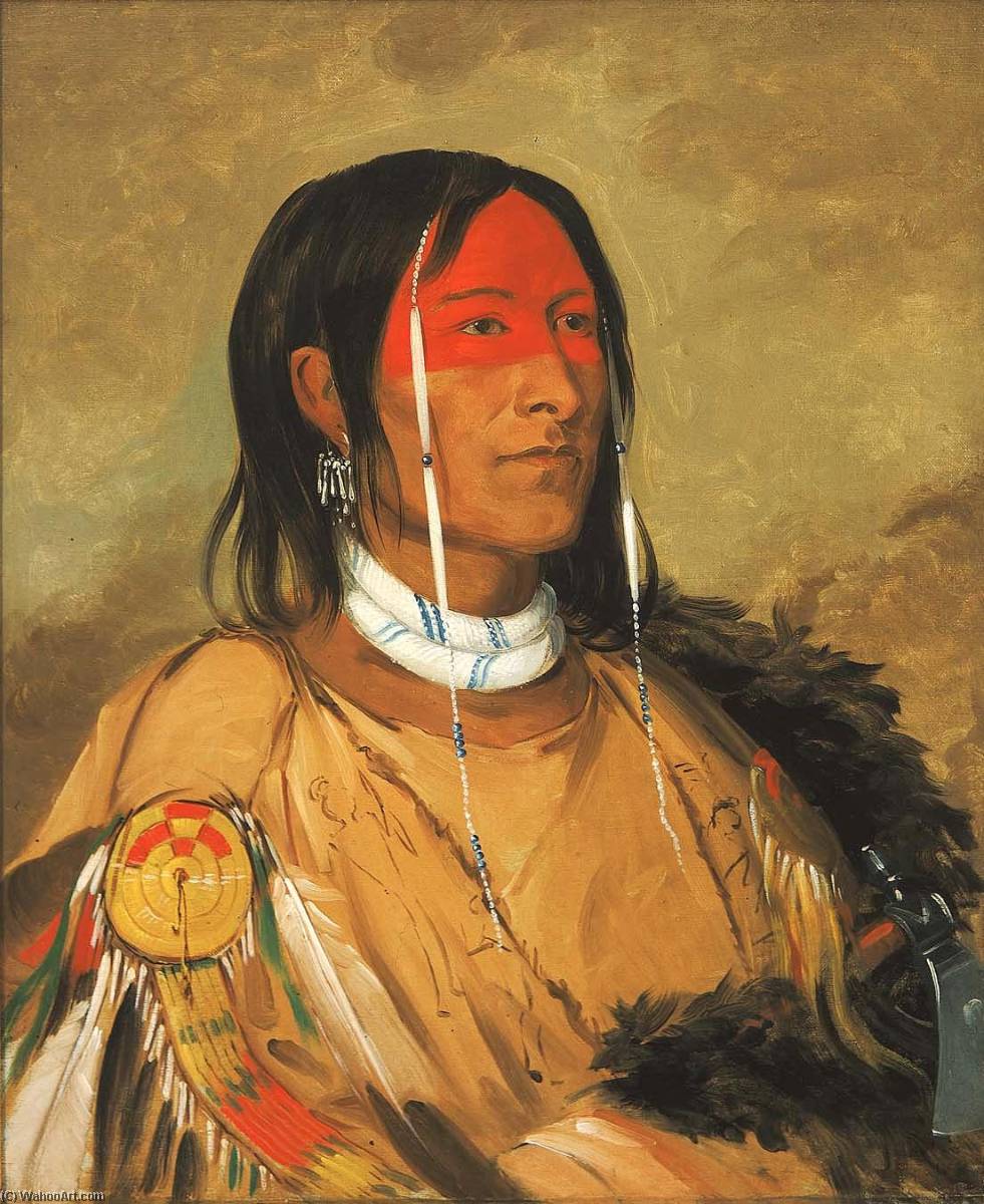 Eeh Tow Wées Ka Zeet, He Who Has Eyes Behind Him (also Known As Broken Arm), A Foremost Brave — George Catlin