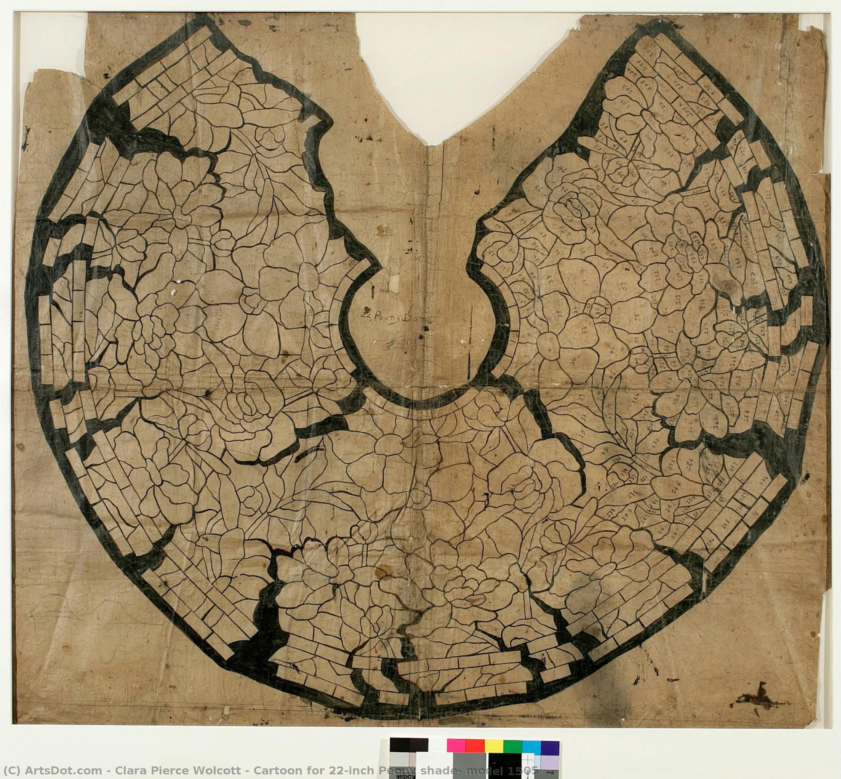 Cartoon For 22-inch Peony Shade, Model 1505 — Clara Pierce Wolcott