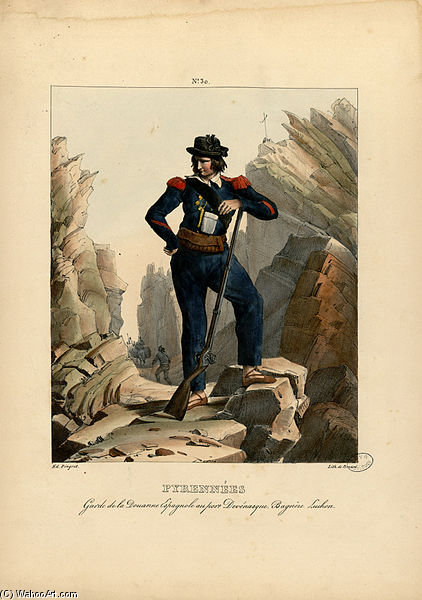 Guard Espgnole Douanne The Port Vénasque, Bagnère Luchon — Edouard Pingret