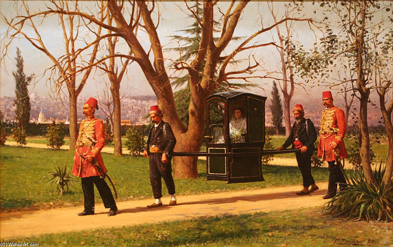The Daughter Of The English Ambassador Riding In A Palanquin — Fausto Zonaro