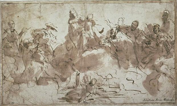 The Virgin And Child On Clouds And Saints — Sebastiano Ricci