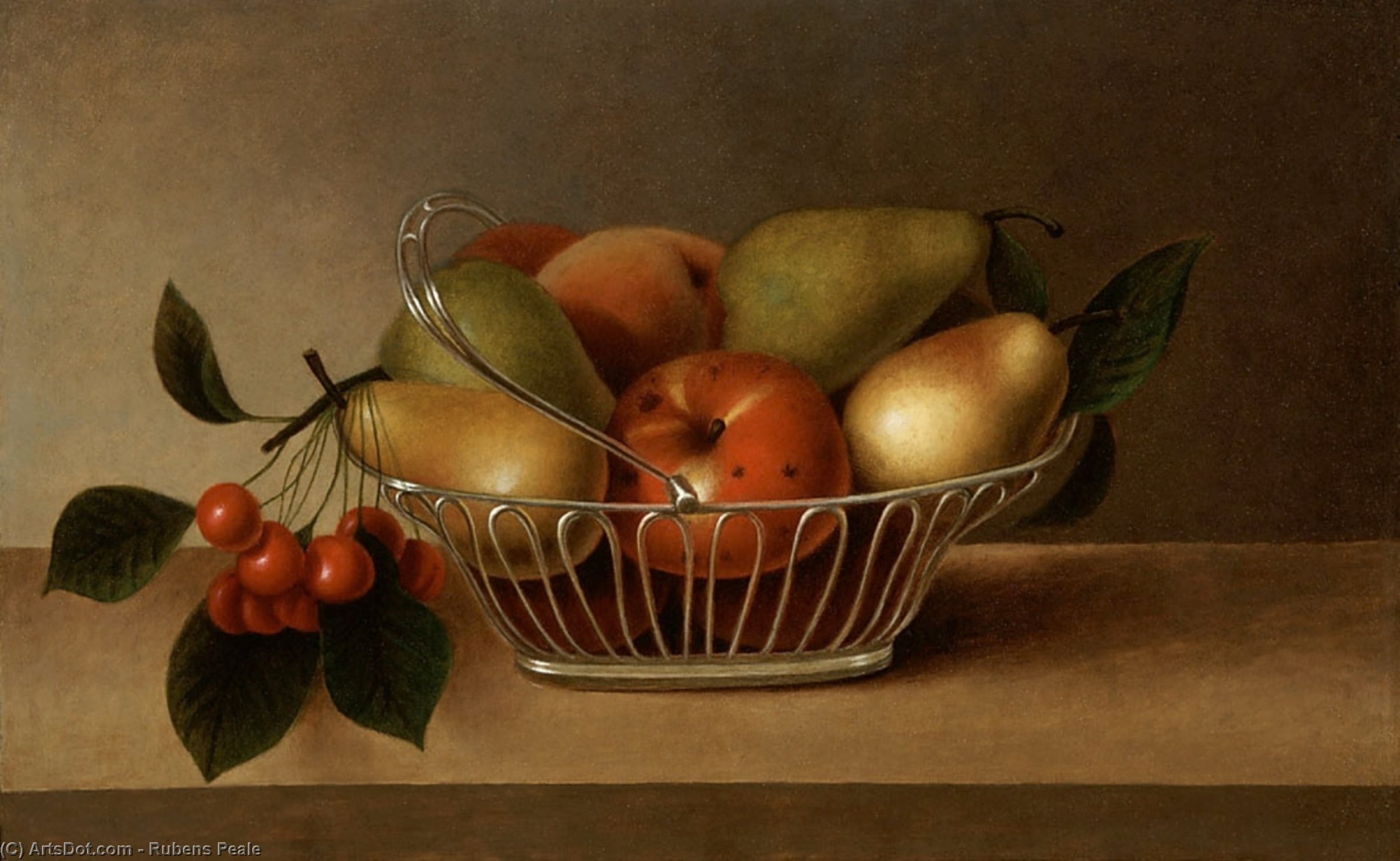 Still Life Silverbasket Of Fruit — Rubens Peale