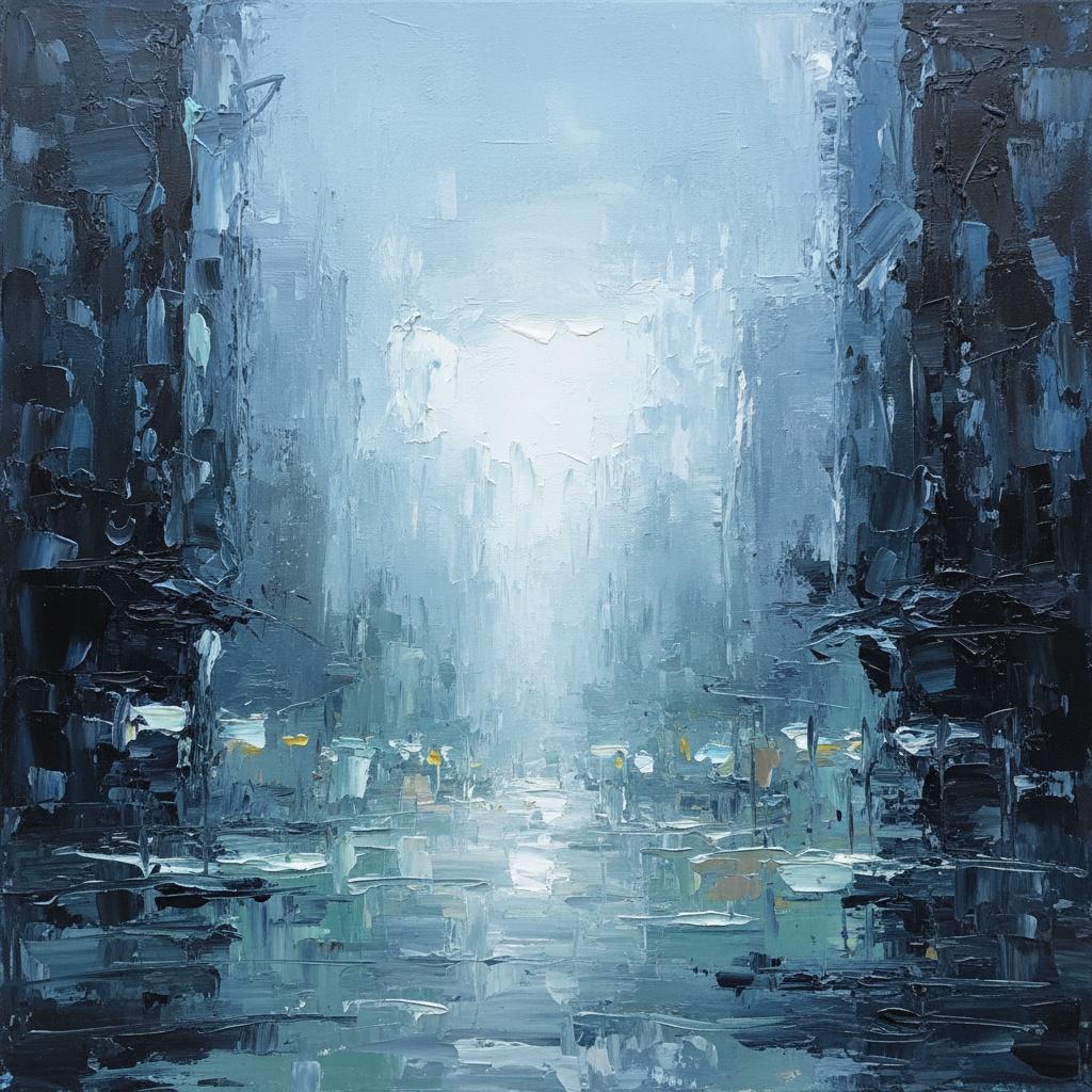 Convergence Into Cyan Light: A Study In Urban Depth And Reflected Silence — Christian Noiret