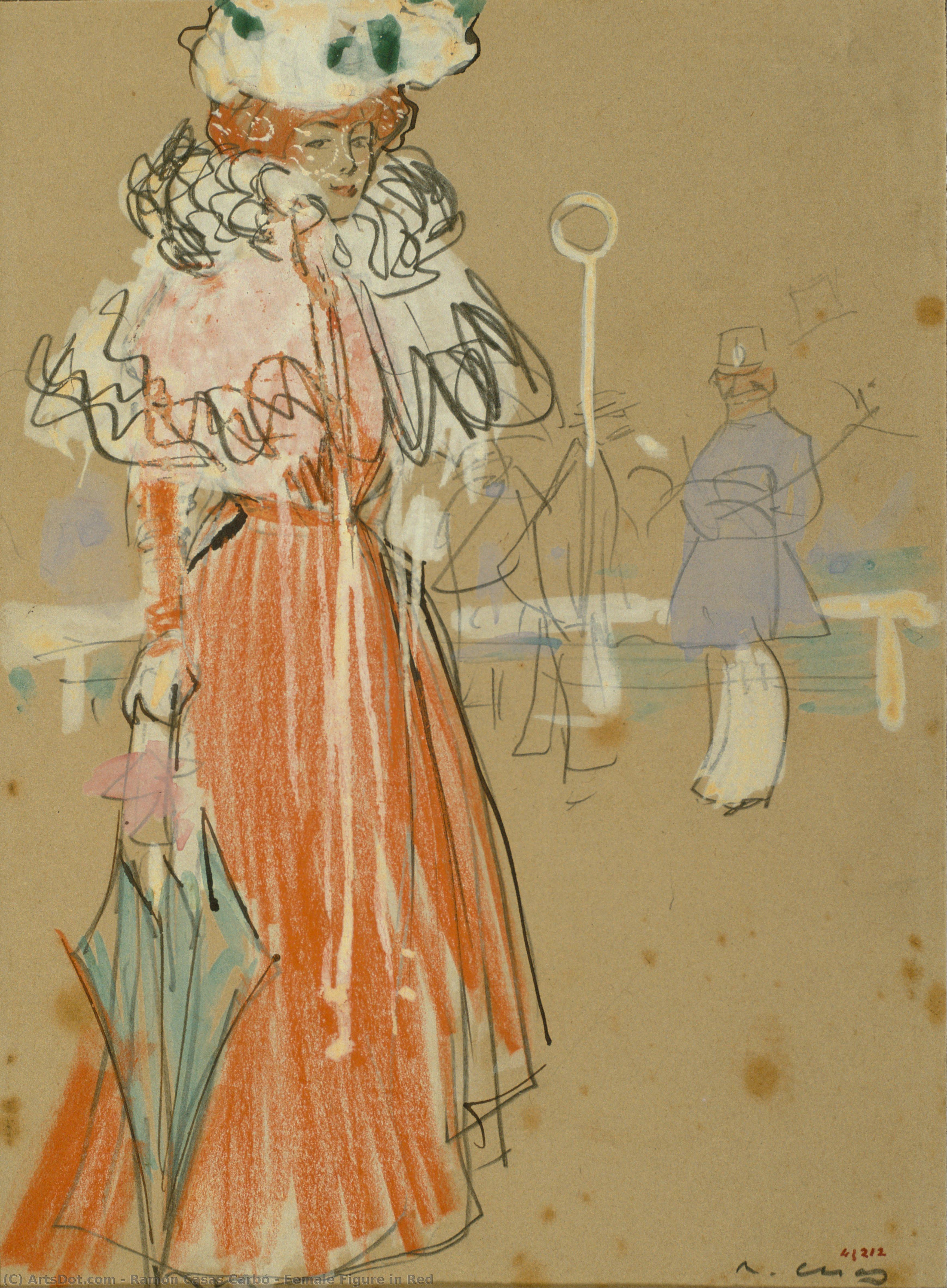 Female Figure In Red — Ramon Casas Carbó