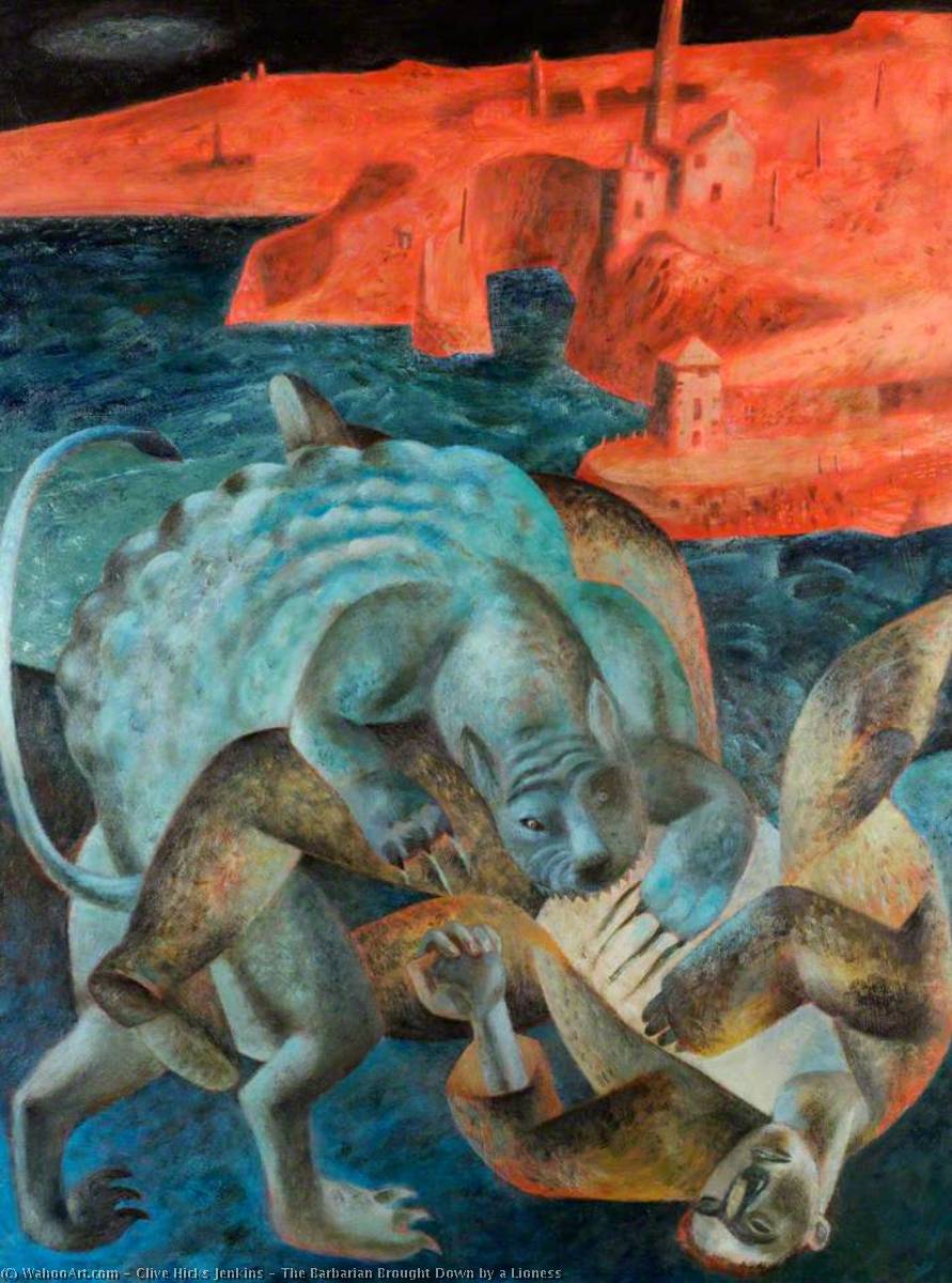 The Barbarian Brought Down By A Lioness — Clive Hicks-jenkins
