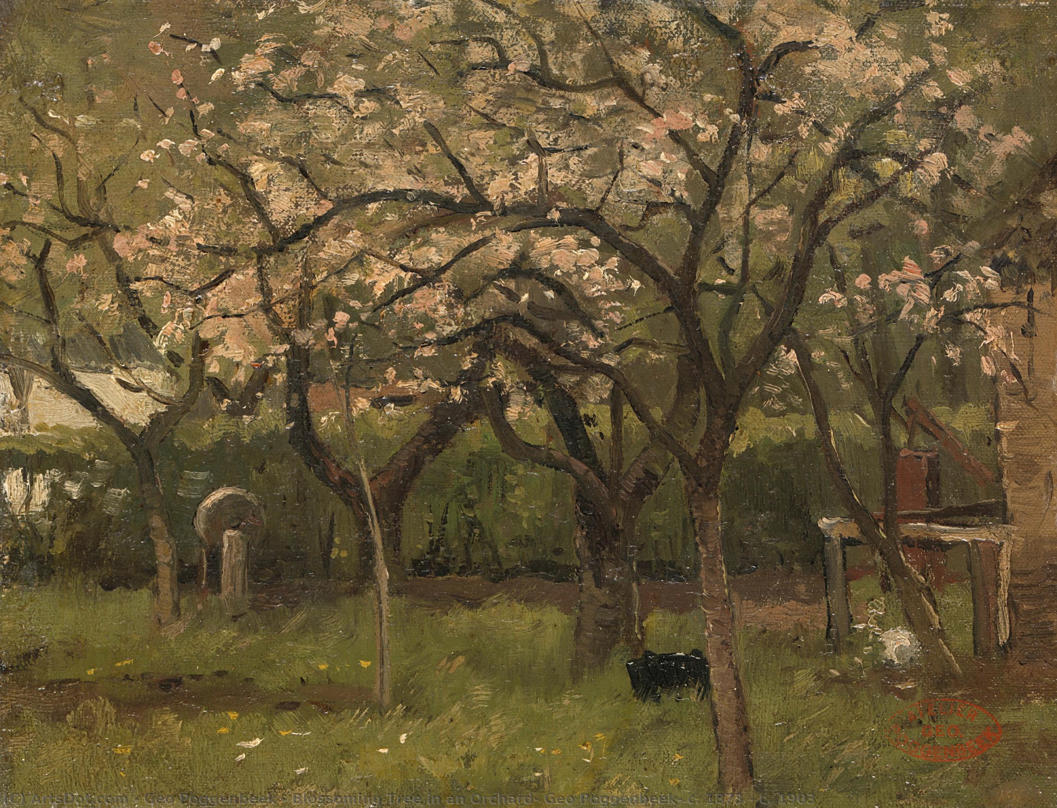 Blossoming Tree In An Orchard, Geo Poggenbeek, C. 1873 - C. 1903 — Geo Poggenbeek