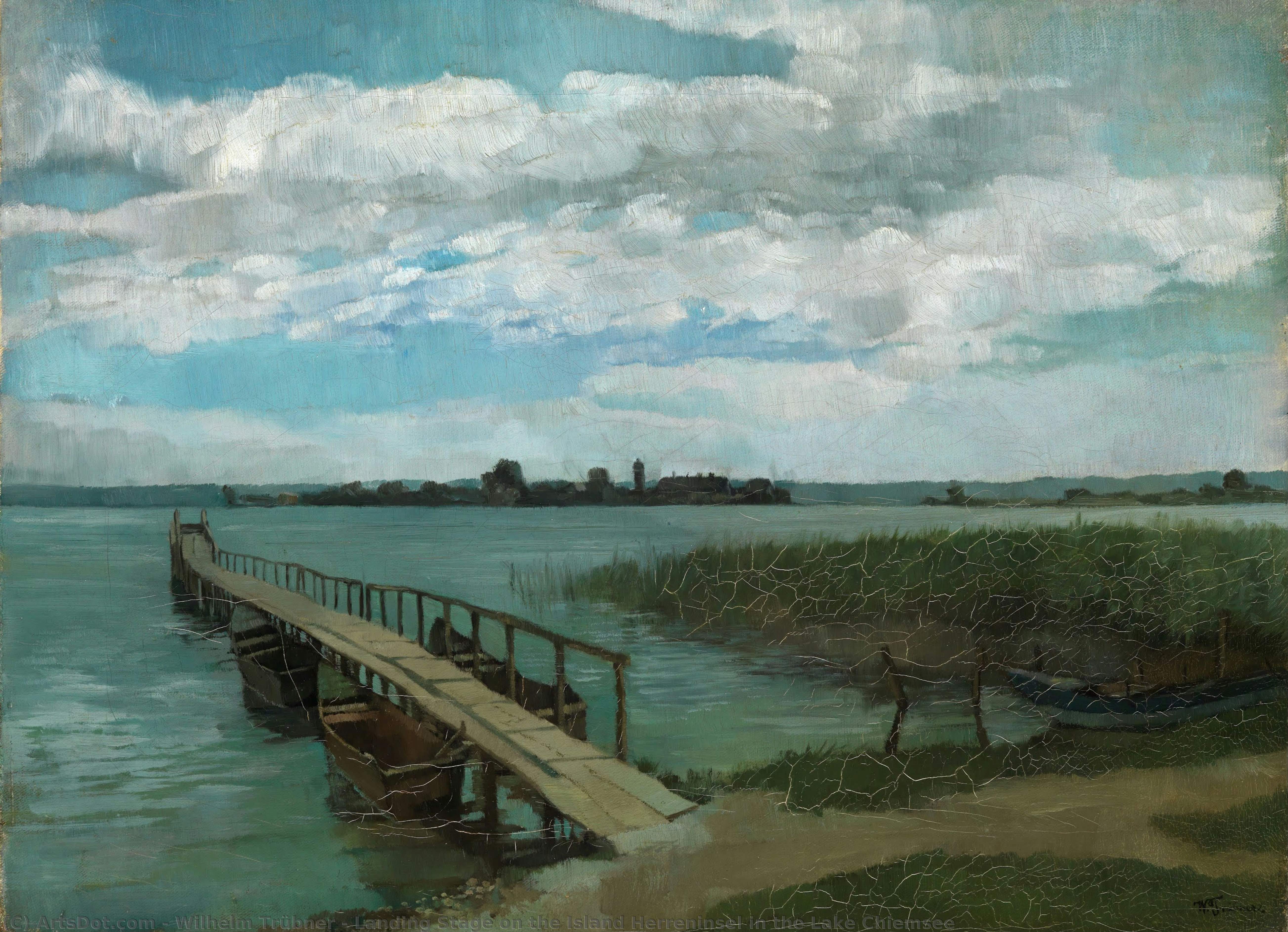 Landing Stage On The Island Herreninsel In The Lake Chiemsee — Wilhelm Trübner