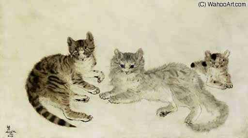 Chats Et Chaton — Léonard Tsuguharu Foujita