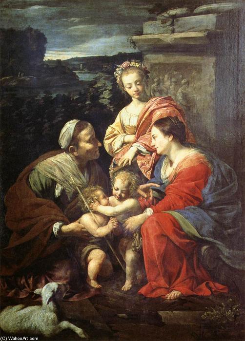 The Holy Family With Sts Elizabeth, John The Baptist And Catherine — Simon Vouet