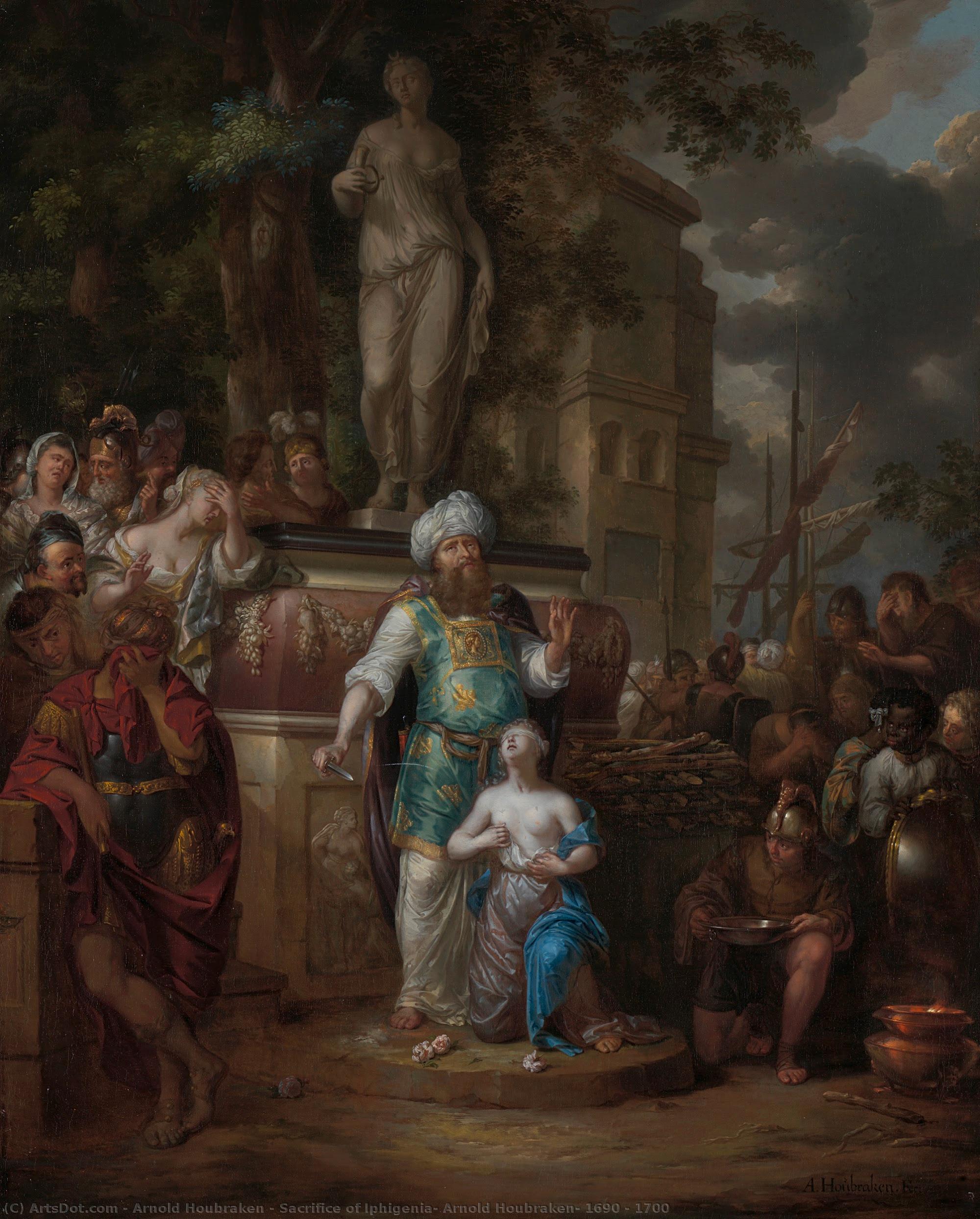 Sacrifice Of Iphigenia, Arnold Houbraken, 1690 - 1700 — Arnold Houbraken