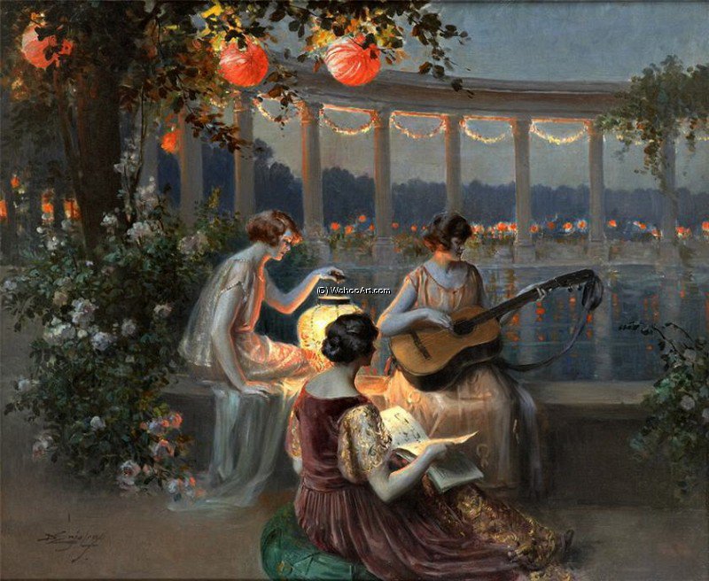 Soir Sur La Terrasse A La Pergola — Delphin Enjolras