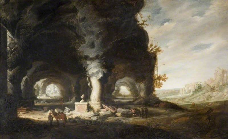 A Grotto In An Imaginary Landscape — Hendrick Corneliszoon Van Vliet