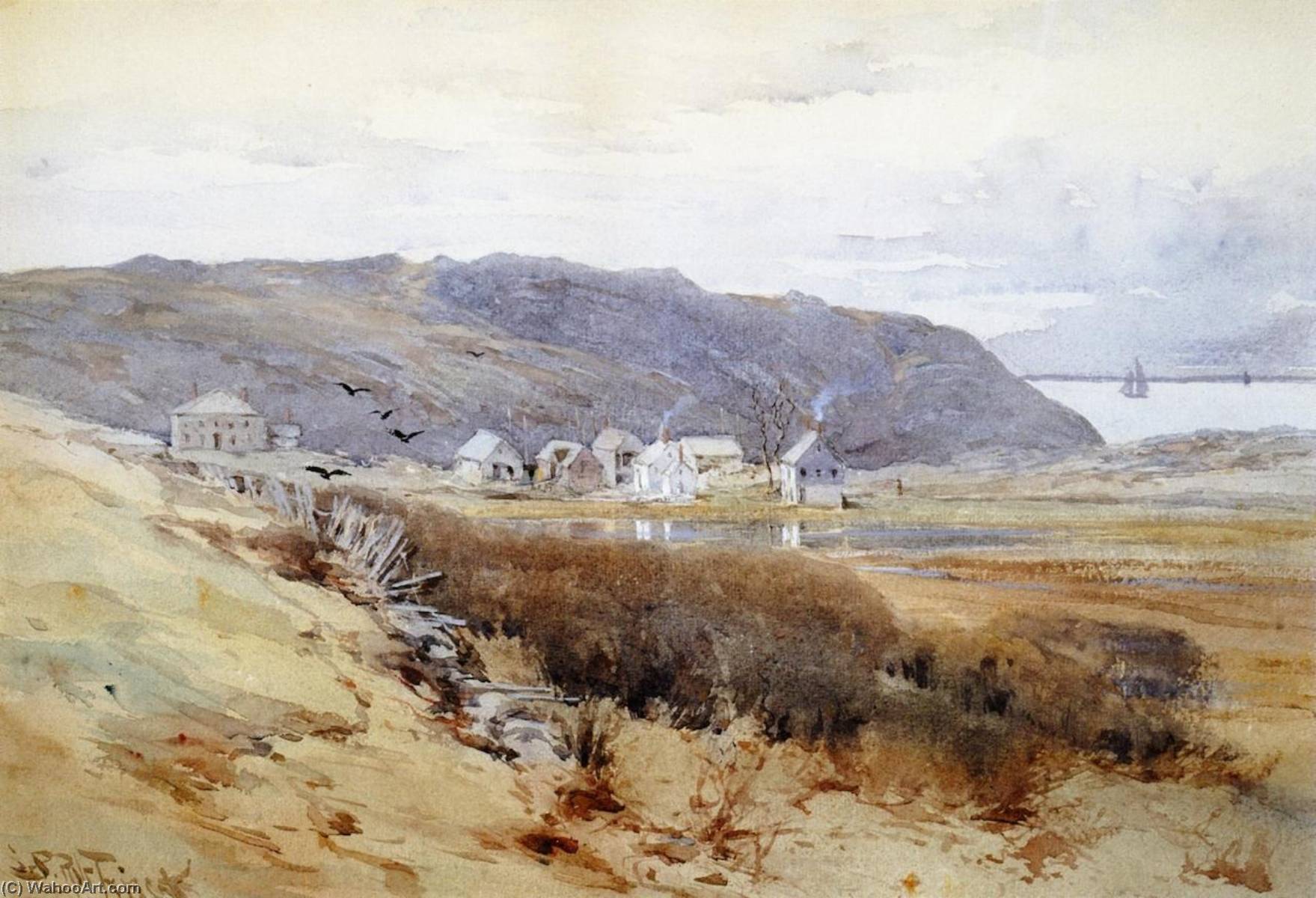 Monhegan Village From Horn's Hill — Samuel P. R Triscott