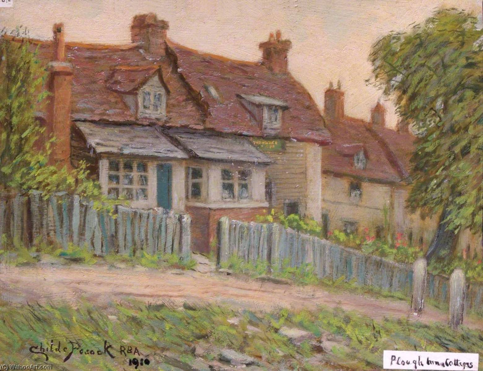 'the Plough Inn' And Cottages, Holcombe Hill, Mill Hill — Henry Childe Pocock